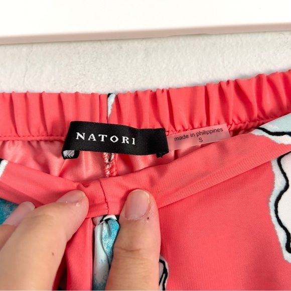 Josie Natori Orange Wild Poppy Notch Top and Bottom Satin Pajama Set Size Small - Picture 12 of 14